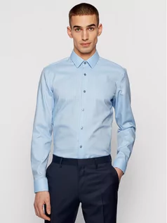 Koszule męskie - Boss Koszula Isko 50449900 Niebieski Slim Fit - grafika 1