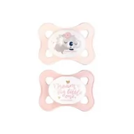 Smoczki uspokajające - Canpol Babies smoczek silikonowy symetryczny Mini 0-2m różowy 2 sztuki [23/910_pin] 1146917 - miniaturka - grafika 1