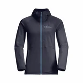 Kurtki damskie - Damska kurtka polarowa Jack Wolfskin KOLBENBERG HOODED FZ W Graphite - XXL - miniaturka - grafika 1