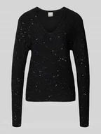 Swetry damskie - Sweter z dzianiny z cekinami model ‘DAMIAN’ - miniaturka - grafika 1