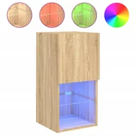 Szafki RTV - vidaXL Szafka pod telewizor z oświetleniem LED dąb sonoma 30,5x30x60 cm - miniaturka - grafika 1