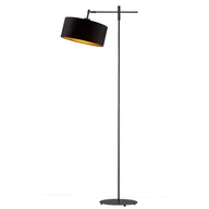 Lampy stojące - Czarna lampa podłogowa z abażurem MELTON GOLD - miniaturka - grafika 1