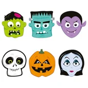 Balony i akcesoria - Maski papierowe halloween monsters potwory 6szt - miniaturka - grafika 1