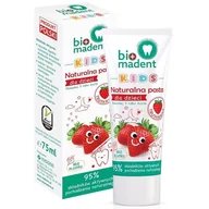 Pasty do zębów - BioMadent BIO MADENT kids  naturalna pasta dla dzieci  TRUSKAWKA  75 ml - miniaturka - grafika 1