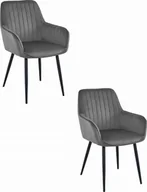 Krzesła - Leobert Krzesło SOLDEN - aksamit ciemny szary / nogi czarne x 2 - miniaturka - grafika 1
