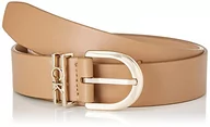 Paski - Calvin Klein Pasek Damski Ck Must Ck Loop Belt 3.0 cm Skórzany Pasek, Brązowy (Safari Canvas), 65 - miniaturka - grafika 1