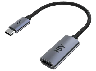 Adapter USB-C na HDMI ISY IAD-1035 Srebrno-czarny - Złącza, przejściówki, adaptery - miniaturka - grafika 1