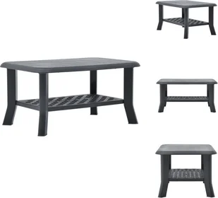 vidaXL Stolik kawowy antracytowy 90 x 60 x 46 cm plastikowy - Stoliki kawowe - Ławy i stoliki kawowe - miniaturka - grafika 1