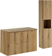 Meble łazienkowe - Zestaw meblowy 90cm z blatem i szafką wysoką - miniaturka - grafika 1