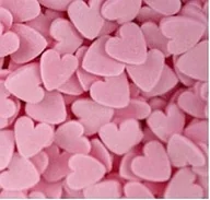 Dodatki do ciast w proszku - POSYPKA CUKROWA - SERCA SERDUSZKA różowe - 20g - miniaturka - grafika 1