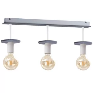 KET Sufitowa LAMPA loftowa plafon OPRAWA metalowa okrągłe oprawki na żarówki szare KET274 - Lampy sufitowe - miniaturka - grafika 1