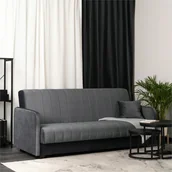 Sofy i kanapy - Wersalka Sofa Kanapa Rozkładana Z Funkcją Spania Dwuosobowa Szara PORTO - miniaturka - grafika 1