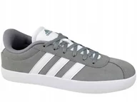 Trampki damskie - Adidas VL Court 3.0 ID6314 Buty Trampki Tenisówki Samba Skórzane Szare - miniaturka - grafika 1
