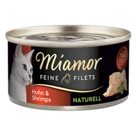 Mokra karma dla kotów - Miamor Feine Filets Naturelle, 6 x 80 g, kurczak z krewetkami - miniaturka - grafika 1