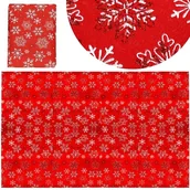 Ozdoby bożonarodzeniowe - Obrus świąteczny 140 x 220 cm bieżnik na stół ze świątecznym wzorem czerwony - miniaturka - grafika 1