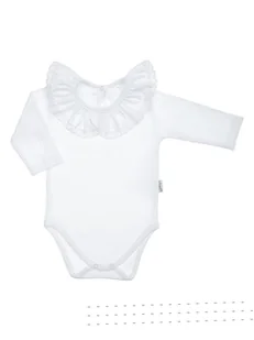 Dziewczęce body wizytowe białe Nicol r.86 - Body dla niemowląt - miniaturka - grafika 1