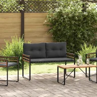 Ławki ogrodowe - vidaXL Ławka Gładka drewniana ławka w kolorze ciemnoszarym, 114 x 55 x 77 cm - miniaturka - grafika 1