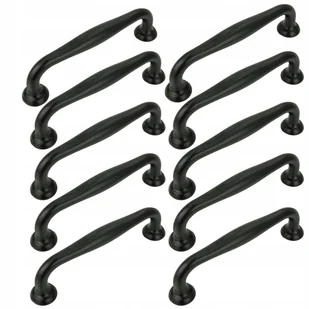 10 x Uchwyt meblowy czarny 96 mm retro uchwyty do szafek szuflad do mebli - Meble modułowe i akcesoria - miniaturka - grafika 1