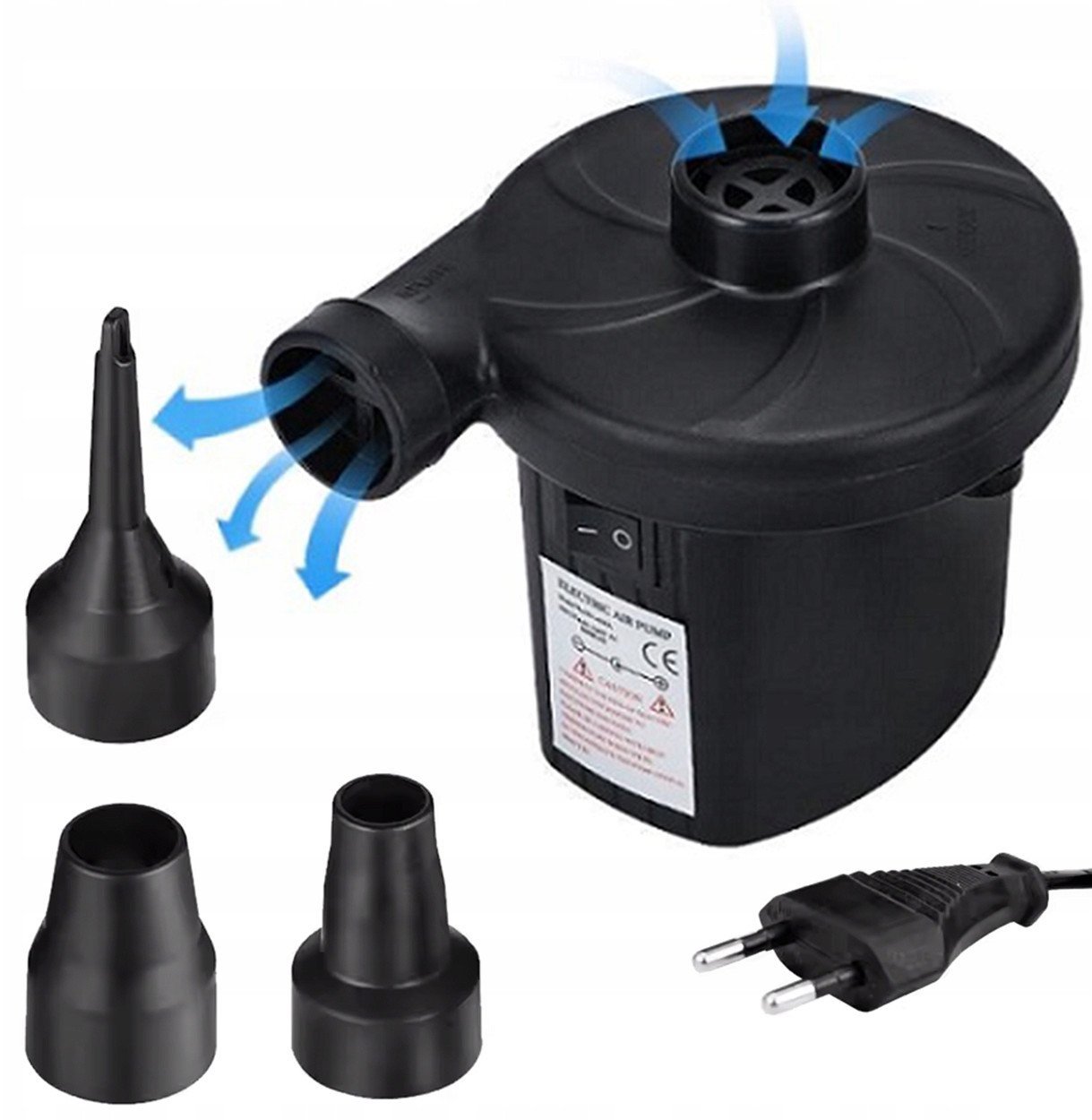 Pompka elektryczna 2w1 DO MATERACA PIŁKI 3 DYSZE 55W