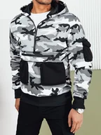 Bluzy męskie - Bluza męska moro z kapturem biała Dstreet BX5655-XL - miniaturka - grafika 1