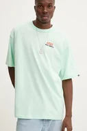 Koszulki męskie - Vans t-shirt bawełniany męski kolor zielony z nadrukiem VN000KTDN4T1 - miniaturka - grafika 1