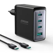 Ładowarki do telefonów - Joyroom ładowarka GaN JR-TCG04EU 100W 3x USB-C USB-A + kabel USB-C / USB-C 100W - miniaturka - grafika 1