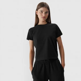 Damski t-shirt basic 4F 4FWAW23TTSHF1169 - czarny - Koszulki sportowe damskie - miniaturka - grafika 1