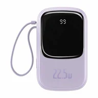 Powerbanki - Baseus Powerbank Qpow 20000mAh IP USB USB-C 22.5W z kablem USB-C fioletowy) - miniaturka - grafika 1