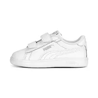 Buty dla dziewczynek - PUMA Trampki dziecięce Smash 3.0 Leather V, Multicolor Puma White Cool Light Gray, 24 EU - miniaturka - grafika 1