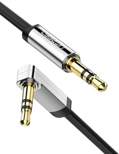 Kątowy kabel mini jack 3,5mm AUX UGREEN płaski 1m (czarny) - Kable - miniaturka - grafika 1