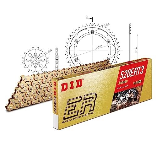 Zestaw łańcuchów DID stal 520ERT2 / 106 zapięcie na klips do Kawasaki KLX S 250 ccm rok prod. 2009-2014