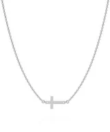 Biżuteria religijna - Srebrny Naszyjnik Krzyżyk - miniaturka - grafika 1