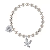 Biżuteria dla dzieci - I KOMUNIA ŚWIĘTA Bransoletka z Gołębiem serce srebro - miniaturka - grafika 1