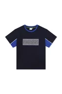 Koszulki dla chłopców - BOSS t-shirt dziecięcy kolor granatowy z nadrukiem - Boss - miniaturka - grafika 1