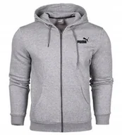 Bluzy męskie - 3236 Bluza Męska Puma Rozpinana Z Kapturem Bawełniana Ocieplana Szara S - miniaturka - grafika 1