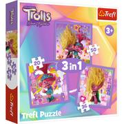 Puzzle - Puzzle 3w1 Poznaj wesołe Trolle TREFL - miniaturka - grafika 1