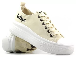 Trampki damskie na platformie - LEE COOPER LCW-23-44-1626L, beżowe - Lee Cooper - Trampki damskie - miniaturka - grafika 1