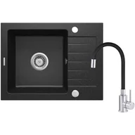 Zlewozmywaki z baterią - Zlewozmywak DEANTE Zorba ZQZC211A Grafitowy + bateria stojąca - miniaturka - grafika 1
