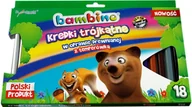 Kredki, ołówki, pastele i pisaki - Bambino Kredki trójkątne w oprawie drewnianej 18 kolorów + temperówka ST.MAJEWSKI - miniaturka - grafika 1