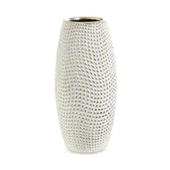 Wazony i flakony - Wazon Ceramiczny Verda 11X11X25 Biały + Złoty - miniaturka - grafika 1