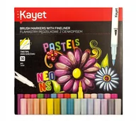 Przybory szkolne - Kayet Flamastry pędzelkowe z cienkopisem PASTEL/NEON 30kol. - miniaturka - grafika 1