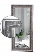 Lustra - Luksusowe lustro w szaro srebrnej bogatej ramie 140x60 odporne na wilgoć U2 - miniaturka - grafika 1