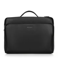 Torebki damskie - Torba na laptopa 16" z imitacji skóry z bocznym suwakiem czarna - miniaturka - grafika 1