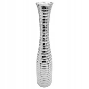 Wazon Ceramiczny Nowoczesny Na Kwiaty Srebrny 50 Cm Wysoki Glamour - Wazony i flakony - miniaturka - grafika 1