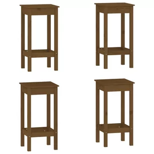 Lumarko 5-cz. zestaw mebli barowych, miodowy brąz, lite drewno sosnowe - Stoły z krzesłami - miniaturka - grafika 4