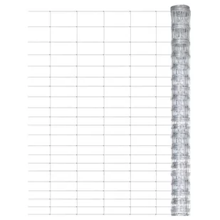 vidaxl Siatka ogrodzeniowa, galwanizowana stal, 50x1,25 m, srebrna! 149504 - Ogrodzenia - miniaturka - grafika 1
