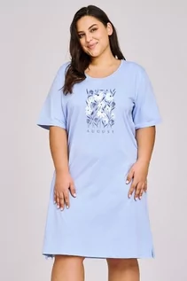Bielizna nocna - Taro Viviana 3165 01 niebieska damska koszula nocna - grafika 1