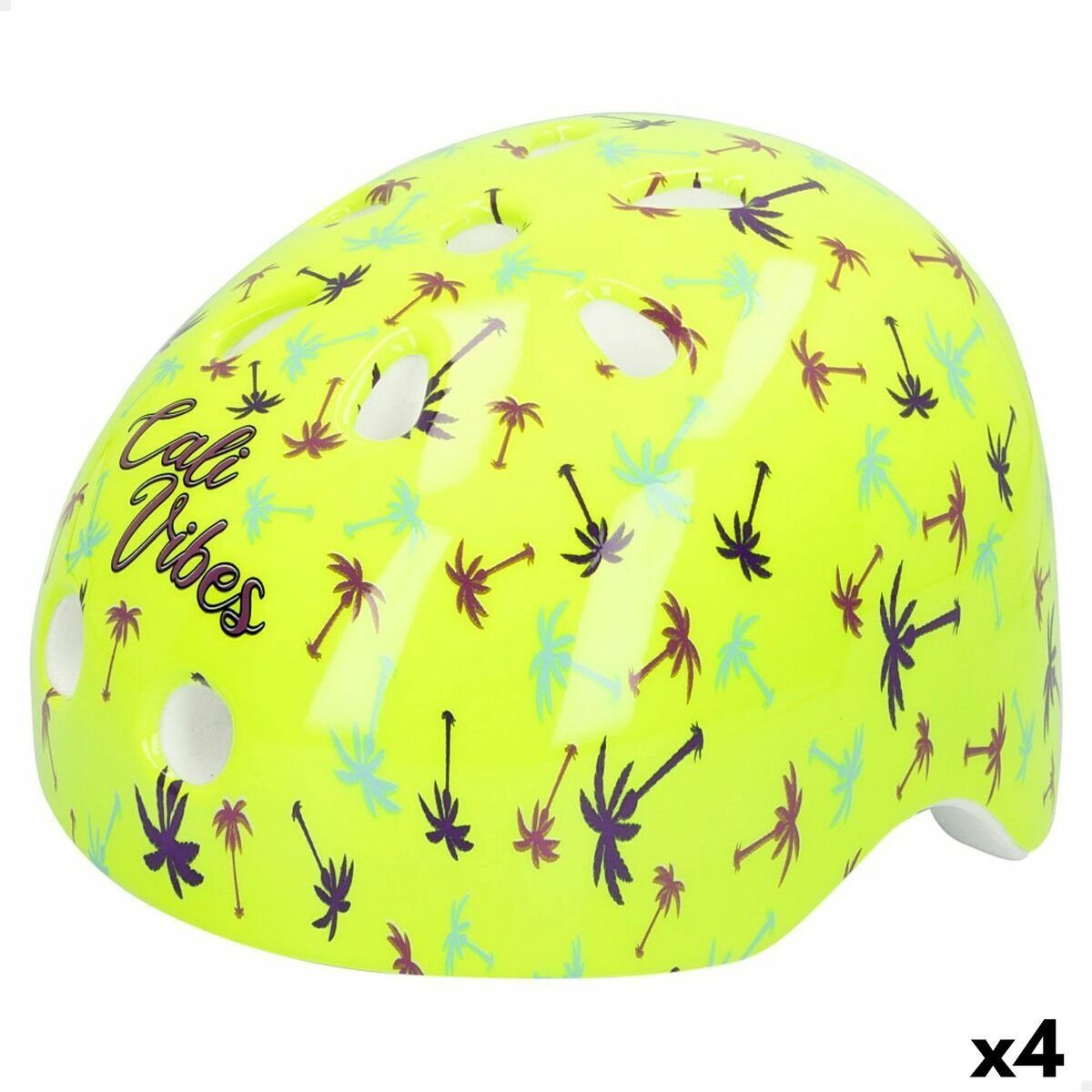 Dziecięcy kask rowerowy Colorbaby Neon Cali Vibes Yellow (4 sztuki)