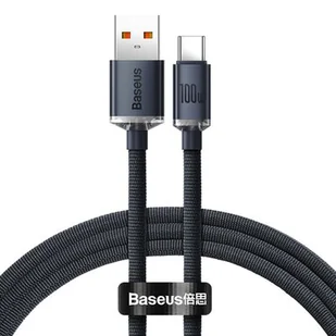 Baseus Crystal Shine Series kabel przewód USB do szybkiego ładowania i transferu danych USB Typ A - USB Typ C 100W 1,2m czarny (CAJY000401) CAJY000401 - Kable USB - miniaturka - grafika 1