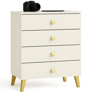 Fabryka Mebli Akord Komoda do salonu MOBI 60 cm 4 szuflady szafka glamour - kaszmir złoty - Komody - miniaturka - grafika 1